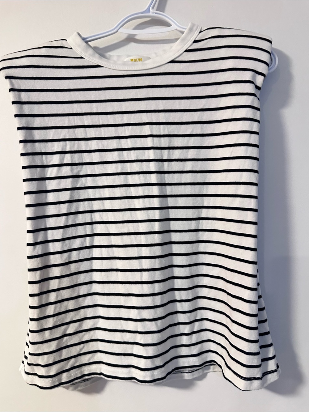 Anthropologie White & Black Striped Sleeveless Cotton Tank